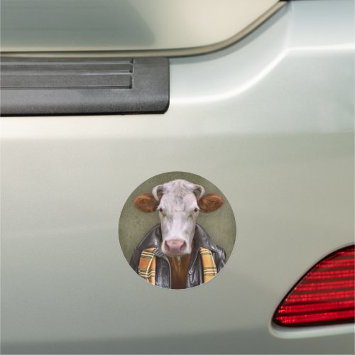 Cow Man Car Magnet