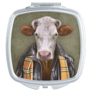 Cow Man Compact Mirror