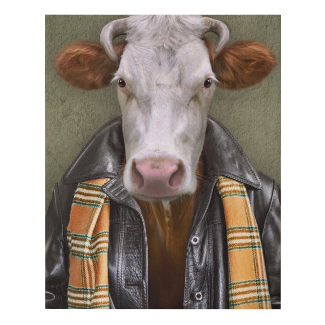 Cow Man Faux Canvas Print (Front)