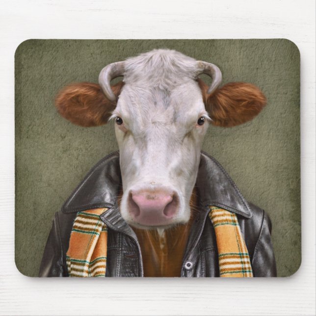 Cow Man Mouse Pad (Front)