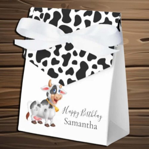 cow markings Happy Birthday Favor Box