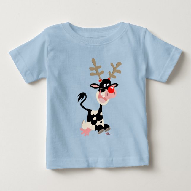 Cow Masquerading as Reindeer Baby T-shirt (Front)