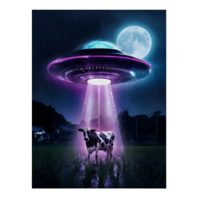 Cow meets aliens. poster (Front)