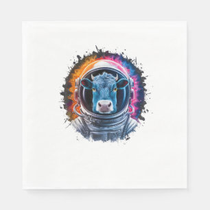 Cow Men Woman Cow Colorful Space Astronaut Cow _2 Napkins