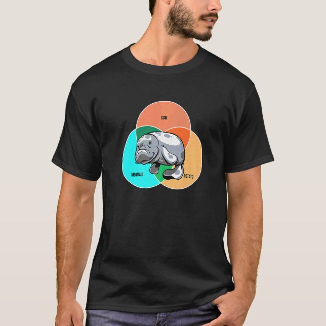 Cow Mermaid Potato Sea Cow Zookeeper Sea Animal Ma T-Shirt (Front)