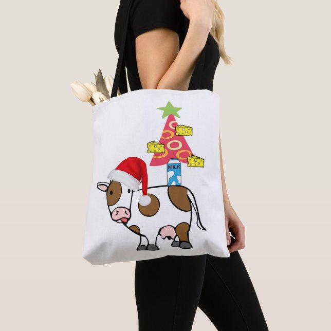 Cow Merry Christmas Women's Tote Bags Country (Close Up)