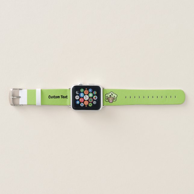 Cow Methane Cartoon Apple Watch Band (Front)