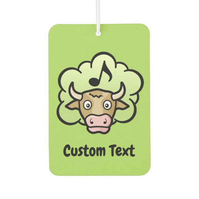Cow Methane Cartoon Car Air Freshener (Front)
