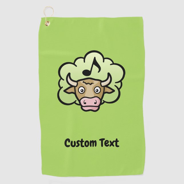 Cow Methane Cartoon Golf Towel (Front)