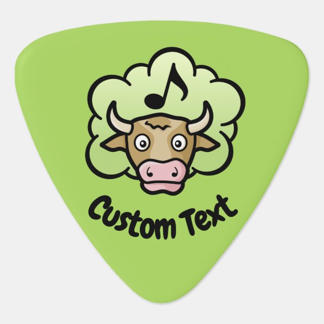 Cow Methane Cartoon Guitar Pick (Front)