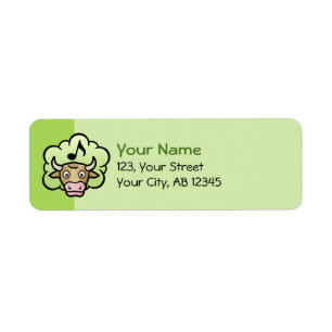 Cow Methane Cartoon Label