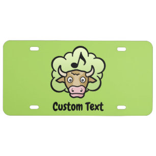 Cow Methane Cartoon License Plate