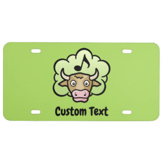 Cow Methane Cartoon License Plate