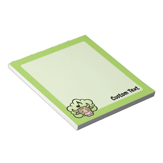 Cow Methane Cartoon Notepad (Angled)