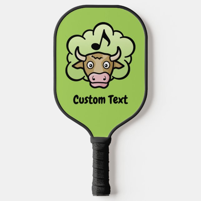 Cow Methane Cartoon Pickleball Paddle (Front)