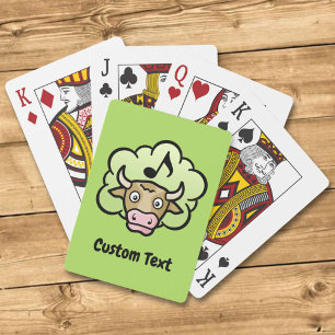 Cow Methane Cartoon Playing Cards