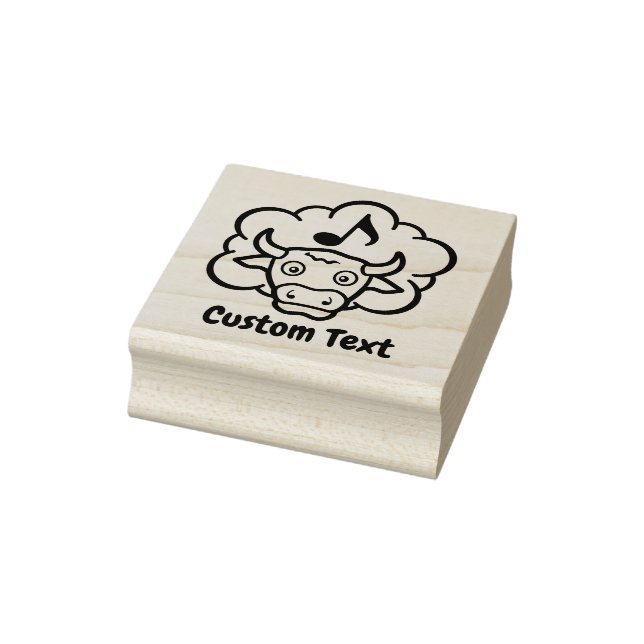 Cow Methane Cartoon Rubber Stamp (Stamp)