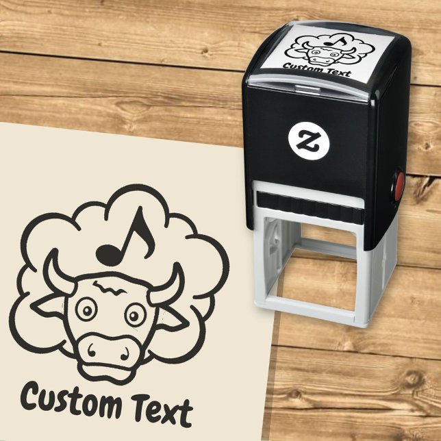 Cow Methane Cartoon Self-inking Stamp (Creator Uploaded)