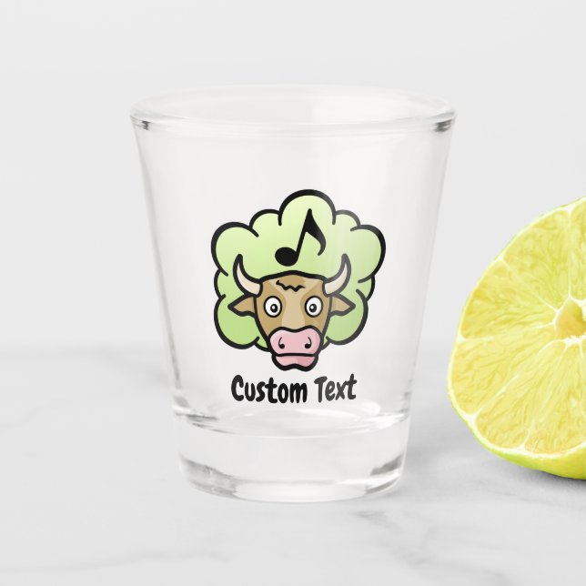 Cow Methane Cartoon Shot Glass (Front)