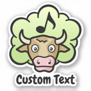 Cow Methane Cartoon Sticker