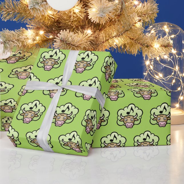 Cow Methane Cartoon Wrapping Paper (Holidays)