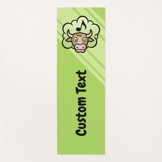 Cow Methane Cartoon Yoga Mat (Front)