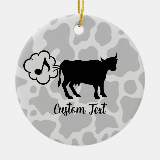 Cow Methane Icon Ceramic Ornament (Front)