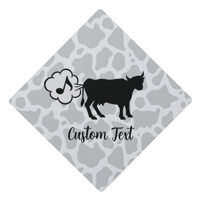 Cow Methane Icon Graduation Cap Topper (Front)