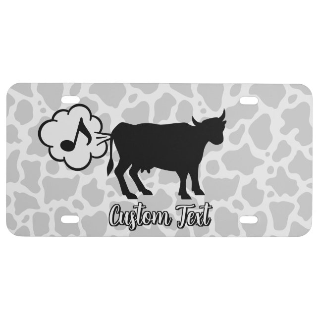 Cow Methane Icon License Plate (Front)