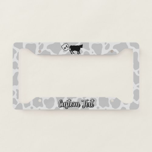 Cow Methane Icon License Plate Frame