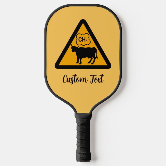 Cow Methane Icon Pickleball Paddle (Front)