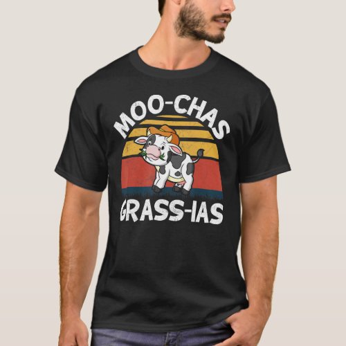 Cow   Mexico Spanish Saying Moo Chas Grass Ias T_Shirt