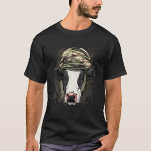 Cow Military Soldier Veterans Day Heifer Cattle Co T-Shirt