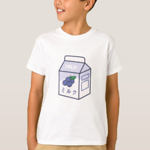 Cow Milk Kawaii Japanese Blueberry T-Shirt