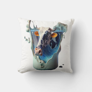 Cow milk throw pillow