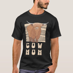 Cow Mom Farmer Scottish Highland Cows Cowgirl Boy T-Shirt