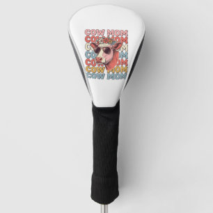 Cow Mom Retro Sunglasses Cow Vintage Engraving Des Golf Head Cover
