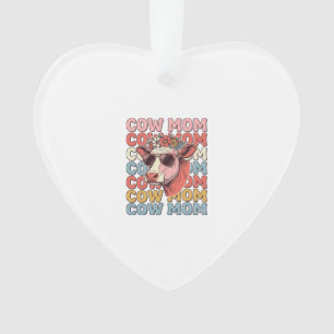 Cow Mom Retro Sunglasses Cow Vintage Engraving Des Ornament