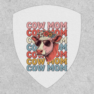 Cow Mom Retro Sunglasses Cow Vintage Engraving Des Patch
