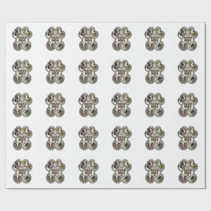 Cow Mom Shirt Vintage Engraving Sunflower Western Wrapping Paper