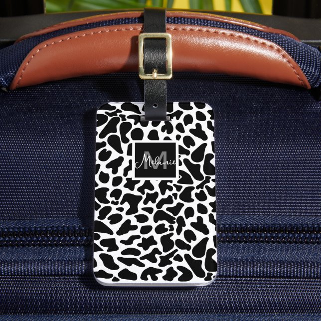 Cow monogram luggage tag (Front Insitu 2)