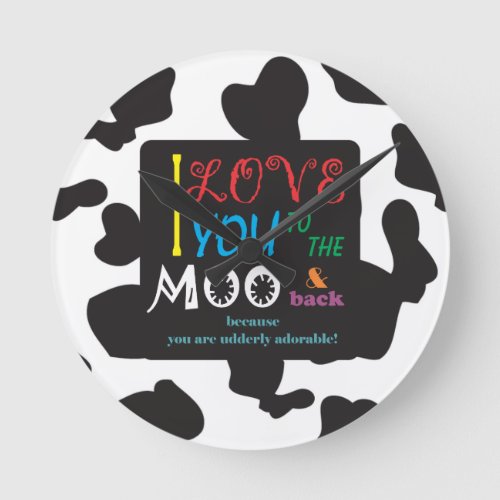 Cow MOO art Round Clock