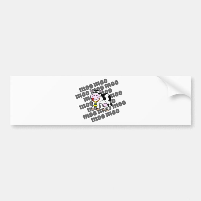 Cow Moo Bumper Sticker (Front)