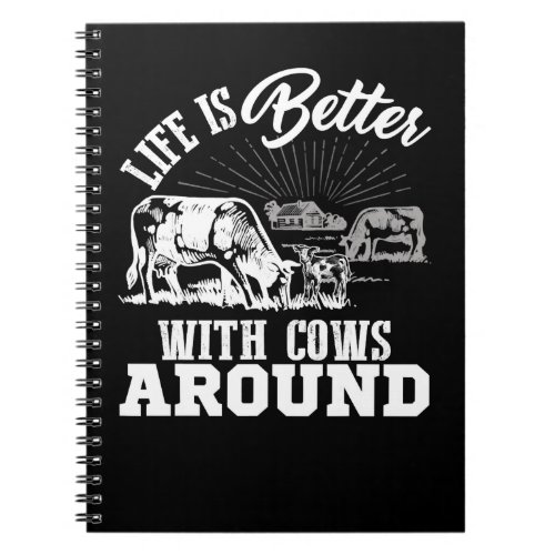 Cow Mooey Funny Cattle Funny Cow Farm Life Is Bett Notebook