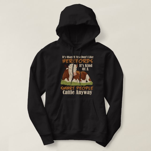 Cow Mooey Hereford Cattle Cow Herd Livestock Heref Hoodie (Design Front)