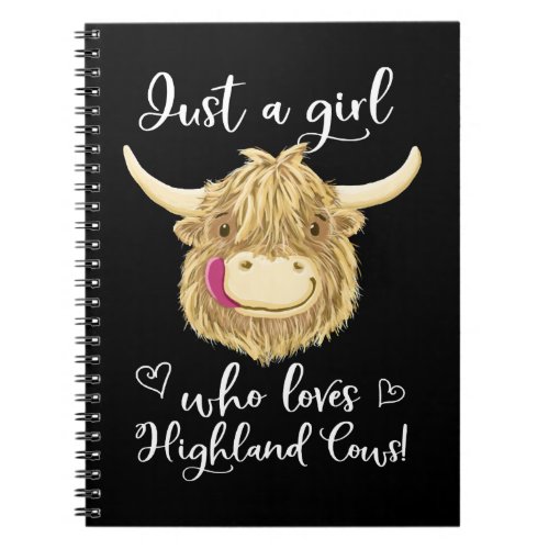 Cow Mooey Just A Girl Who Loves Scottish Highland  Notebook