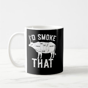 Cow Mooey Mens Id Smoke That Butcher BBQ Grilling Coffee Mug
