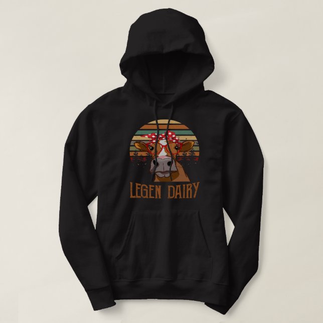 Cow Mooey Vintage Legend Dairy Cow Funny Heifer Fa Hoodie (Design Front)