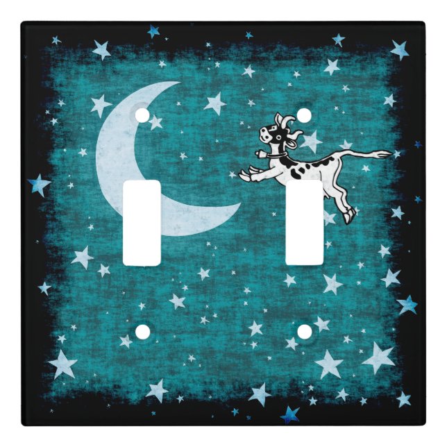 Cow, Moon and Stars Light Switch Cover (Front)