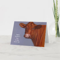 Cow Mother's Day Card, Humor, Original Art, Moo-ma Card